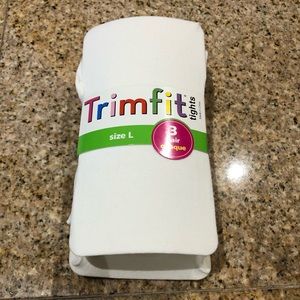 Girls Trim fit tights (3 Pack), New, Off white